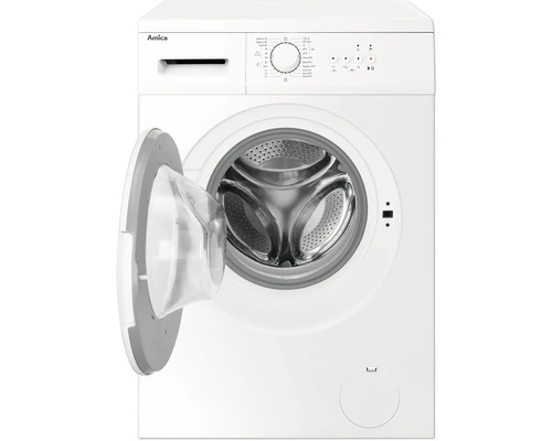 Geöffnete, weiße Waschmaschine von Amica