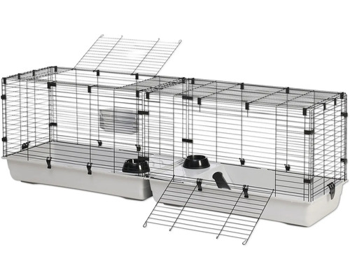 Kleintierstall mit Gitter und Futternapf