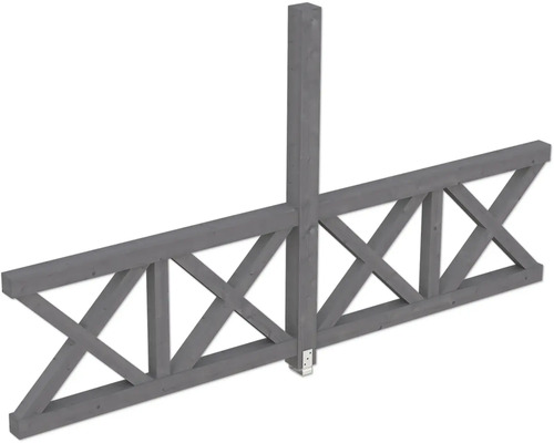 Seitenwand Brüstung Andreaskreuz SKAN HOLZ 343 x 210 cm schiefer