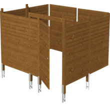 Holz Sichtschutz mit Metallsockel