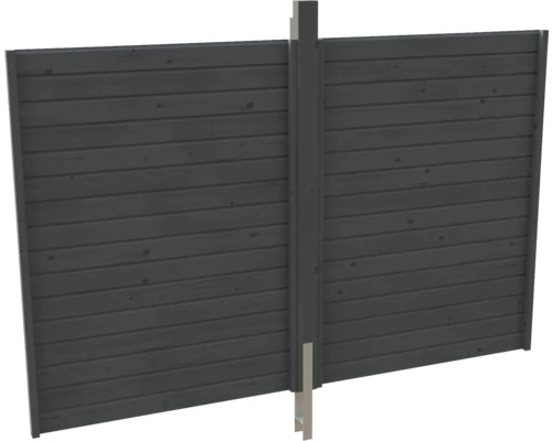 Rückwand Profilschalung SKAN HOLZ Friesland Spreewald Wallgau 291 x 200 cm schiefer Holzzaun mit Pfosten zur Gartengestaltung