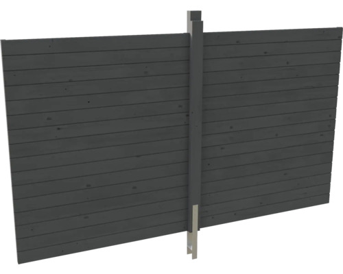 Rückwand Profilschalung SKAN HOLZ Friesland Spreewald Wallgau 355 x 200 cm schiefer Holzzaun mit Pfosten für den Garten