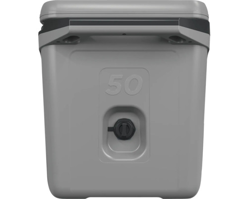 Kühlbox mit einem Fassungsvermögen von 50 Litern und einem Ablassstopfen.