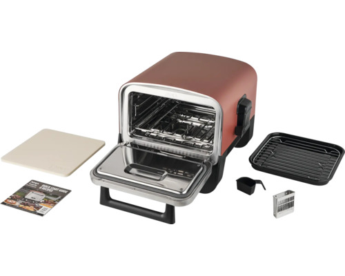 Ninja Heißluftofen mit Zubehör, inklusive Pizzastein, Backblech, Krümelauffangschale und Messlöffel