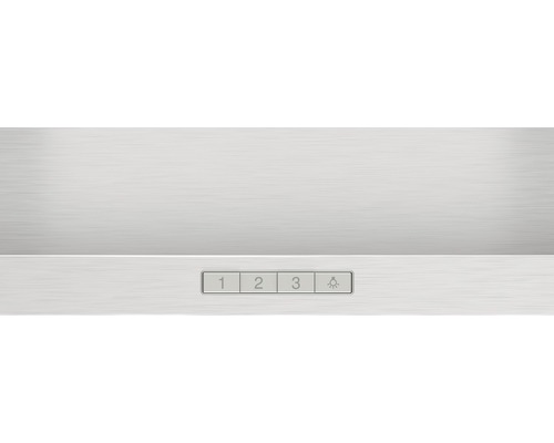 Bedienfeld einer Dunstabzugshaube mit Tasten für Stufen und Beleuchtung