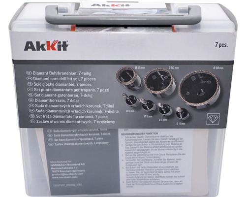 AkKit Diamant Bohrkronenset, 7-teilig