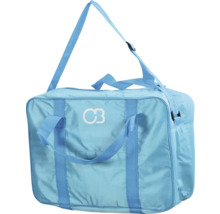 Hellblaue Tasche mit Tragegurt und Griffen