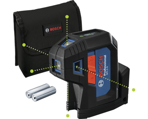 Bosch Professional GPL 5 G Punktlaser mit Tasche und Batterien