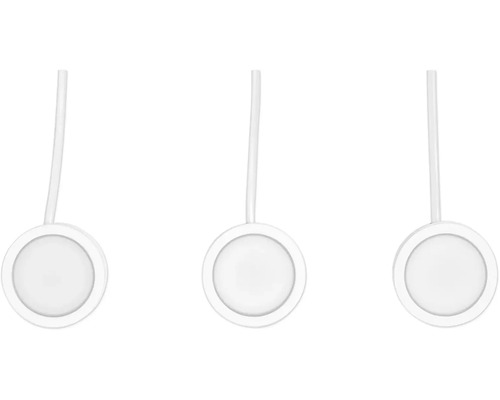 Drei LED-Pendelleuchten mit runder Form