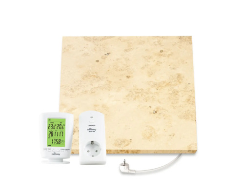 Marmorne Infrarotheizung mit Thermostat und Funksteckdose