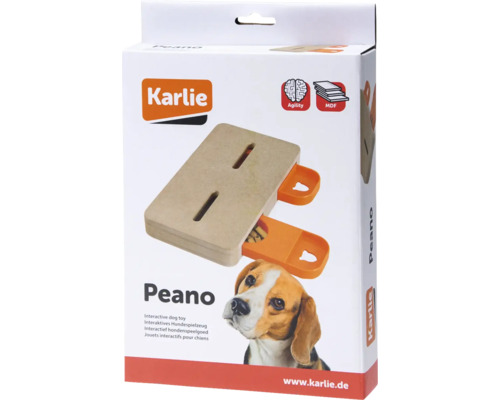 Hundespielzeug Karlie Brain Train Peano 22 x 13 x 3 cm Holz, Kunststoff Intelligenzspielzeug, Snackspielzeug, Beschäftigung, Interaktiv Spielzeug Karlie Peano interaktives Hundespielzeug aus MDF zur Förderung der Agilität