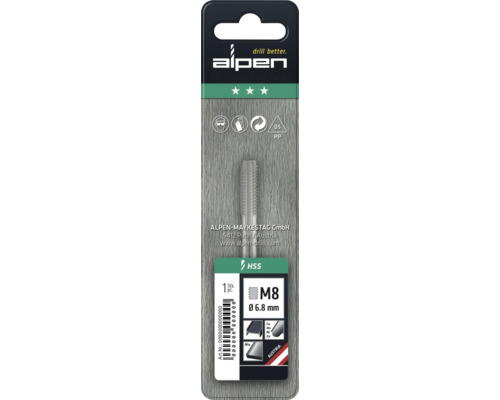 Alpen M8 Gewindebohrer in Verpackung
