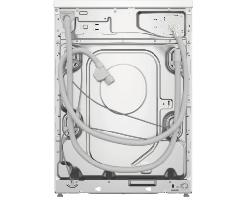 Rückansicht einer Waschmaschine mit Schläuchen