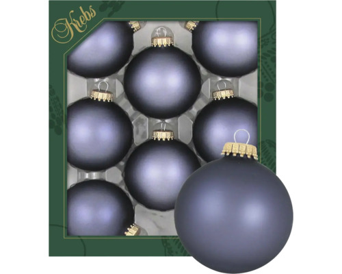 Neun Christbaumkugeln aus Glas, matt