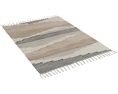 Teppich mit Streifenmuster und Fransen