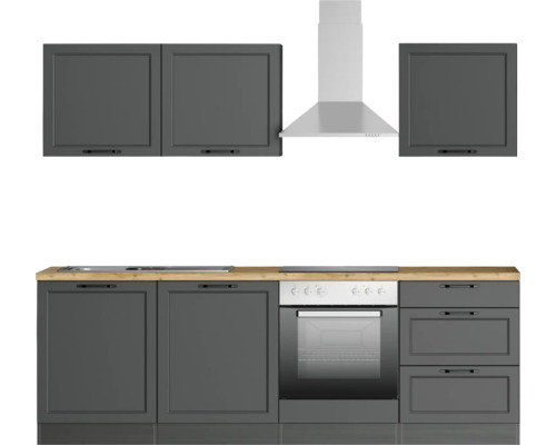 Komplette Küchenzeile mit Dunstabzugshaube und Einbaubackofen