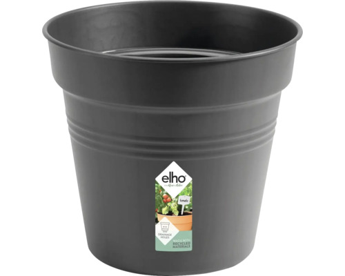 Anzuchttopf Kulturtopf elho Green Basics Kunststoff Ø 24 H 22 cm schwarz Grauer Elho Blumentopf aus recyceltem Material mit Drainagelöchern