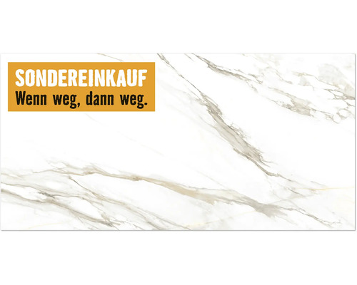 Feinsteinzeug Wand- und Bodenfliese CAVE Gold 60,5 x 121 x 0,9 cm matt rektifiziert