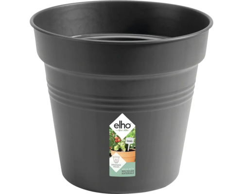 Anzuchttopf Kulturtopf elho Green Basics Kunststoff Ø 27 H 25 cm schwarz Blumentopf aus Kunststoff mit Entwässerungslöchern und Elho Logo