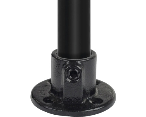 Buildify Fußplatte rund schwarz für Gerüstrohr schwarz Ø 33 mm