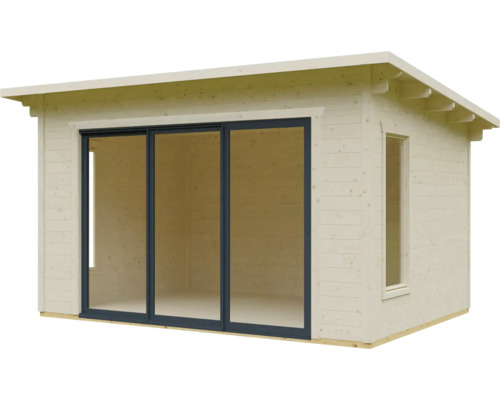 Holzgartenhaus mit Schiebetür und Fenster