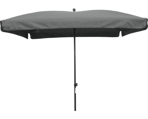 Mittelstockschirm SOLUNA Cannes 140 x 210 cm dunkelgrau mit UV-Schutz 80, wasserabweisende Polyesterbespannung Grauer Sonnenschirm für den Außenbereich