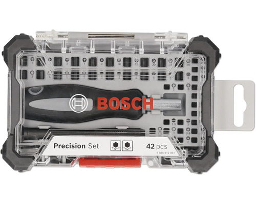 Bosch Präzisionsschraubendreher-Set mit 42 Teilen in transparenter Aufbewahrungsbox