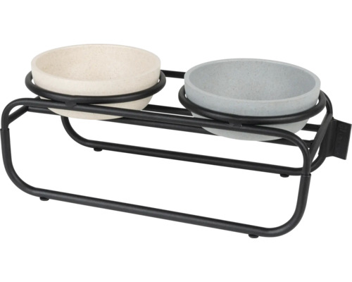 Doppelter Futternapf mit Gestell für Haustiere