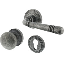 Türbeschlag-Set mit Türgriff, Drehknopf und Schlüsselrosette