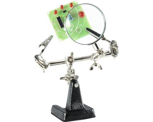 Dritte Hand Werkzeug mit Lupe und Platine