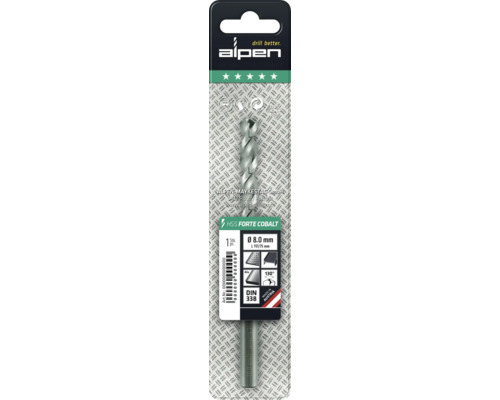 Alpen HSS Forte Cobalt Bohrer, 8.0 mm Durchmesser