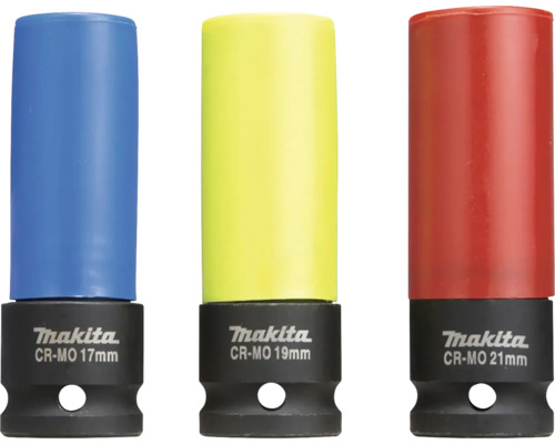 Makita Steckschlüssel-Satz mit Größen 17 mm, 19 mm und 21 mm