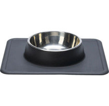 Napf Karlie Dex Silikonnapfständer schwarz ca. 26 x 23 x 4,5 cm mit Edelstahlnapf, spülmaschinenfest, 350 ml