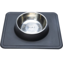 Napf Karlie Dex Silikonnapfständer schwarz ca. 26 x 23 x 4,5 cm mit Edelstahlnapf, spülmaschinenfest, 350 ml