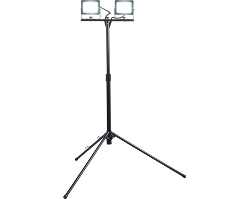 Doppelte Baustrahlerleuchte mit Stativ für den Einsatz auf Baustellen