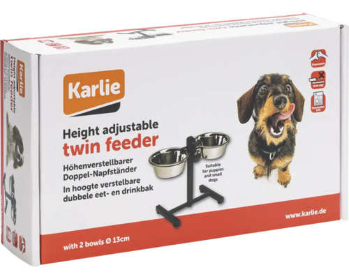 Karlie Höhenverstellbarer Doppel-Napfständer für Hunde, Verpackung
