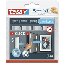 Tesa Powerstrips Click, große Klebestreifen zum Aufhängen von Gegenständen mit bis zu 7,2 Kilogramm Gewicht