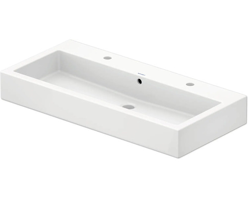 DURAVIT Doppelwaschtisch Vero 100 x 47 cm weiß glänzend 454100026 Rechteckiger Waschbecken aus Sanitärkeramik