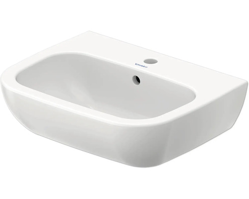 DURAVIT Waschtisch D-Code 55 x 43 cm weiß glänzend mit schmutzabweisende Beschichtung WonderGliss 23105500002