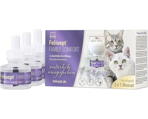 Felisep Family Comfort Nachfüller für den Diffusor mit Katzenminze, 3er-Pack