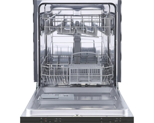 Innenansicht eines Geschirrspülers mit herausgezogenem Geschirrkorb