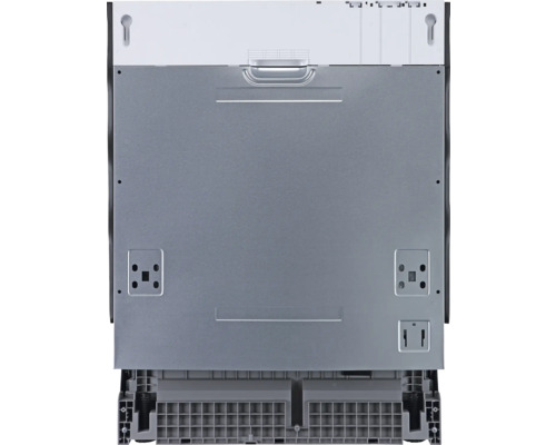 Rückansicht eines Geschirrspülers mit Metallelementen und Gitterstruktur