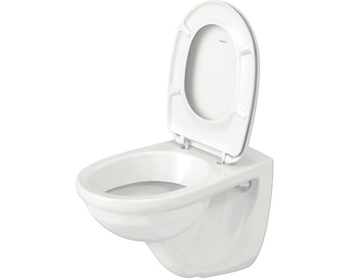 Wand-Tiefspültoilette mit offenem Spülrand und Toilettensitz