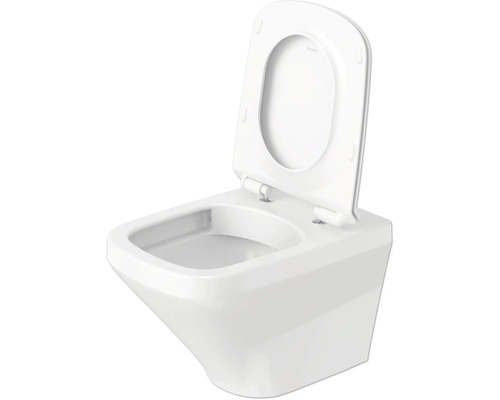 Wand-Tiefspültoilette mit offenem Spülrand und Toilettendeckel