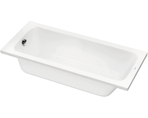 Rechteckige Badewanne mit Überlaufgarnitur