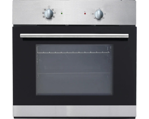 Einbaubackofen mit Bedienknöpfen und Glastür