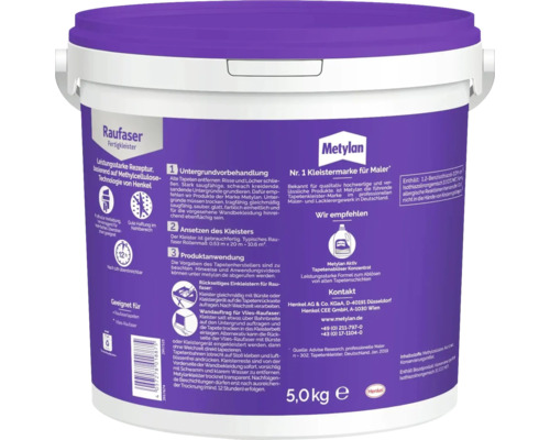 Raufaser Fertigkleister im Eimer, gebrauchsfertig