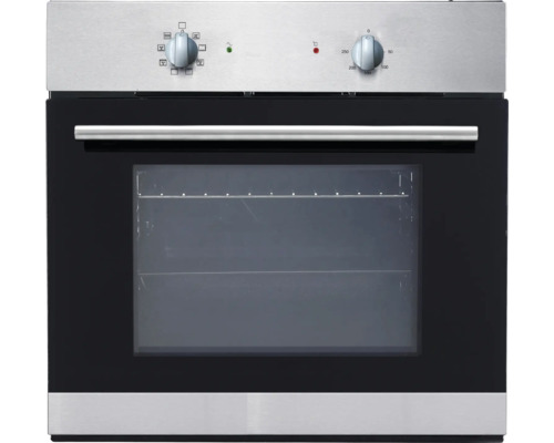 Einbaubackofen mit Bedienknöpfen und Glastür