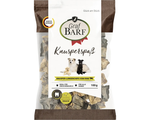 Hundesnack Graf BARF Knusper Lungen Chips, getrocknet 100 g, Hundetraining