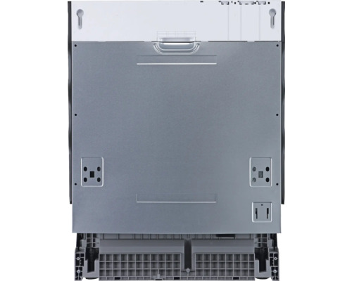 Rückseite eines Geschirrspülers mit Montagevorrichtungen und Anschlüssen